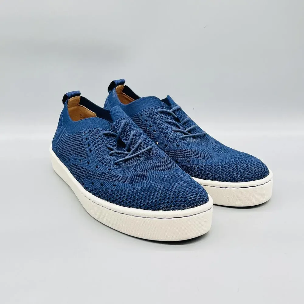 Born Shoes Mens 9 Blue Knit Wingtip Low Top Casual Sneakers Comfort Walking
